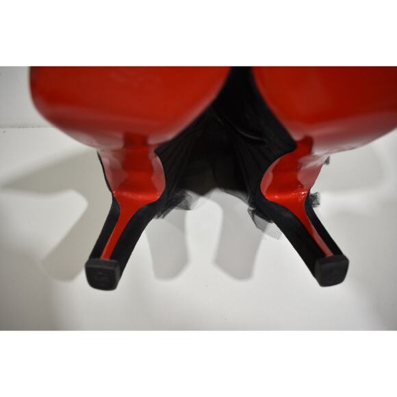 Christian Louboutin Libellibooty 100 Black Mesh Tulle Ankle Boot Heel Pump 40 - Picture 10 of 12
